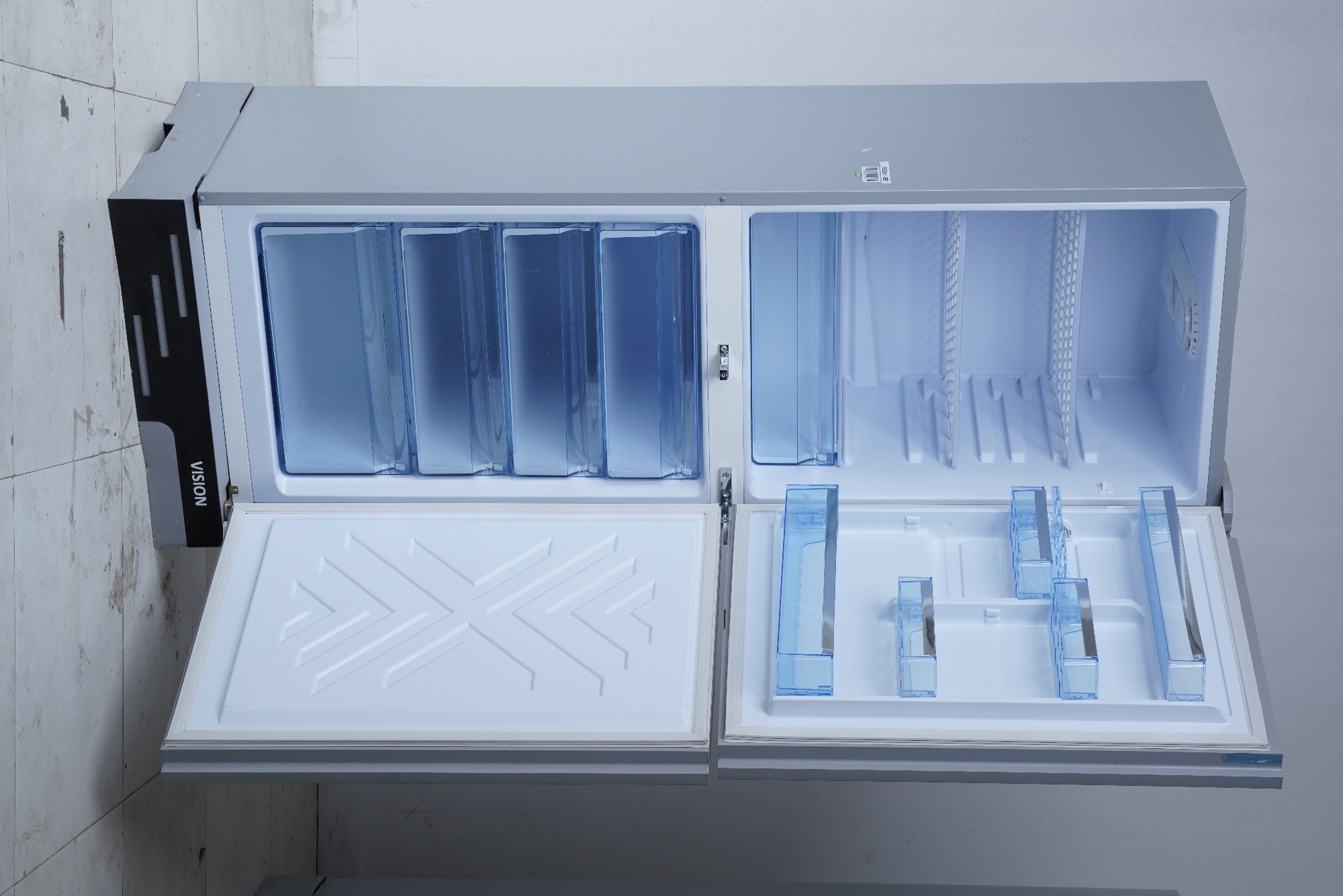 Picture of VISION Glass Door Refrigerator RE-330 Liter Mirror Blooming Flower Bottom Mount