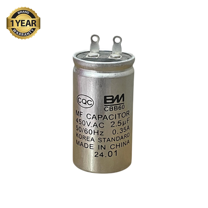 Picture of Niico Ceiling Fan Durable Capacitor Korea Standard Model BM=2.5uf =450 V.AC (Made In China ) Capacitor=2.5 UF=1 Year Warranty