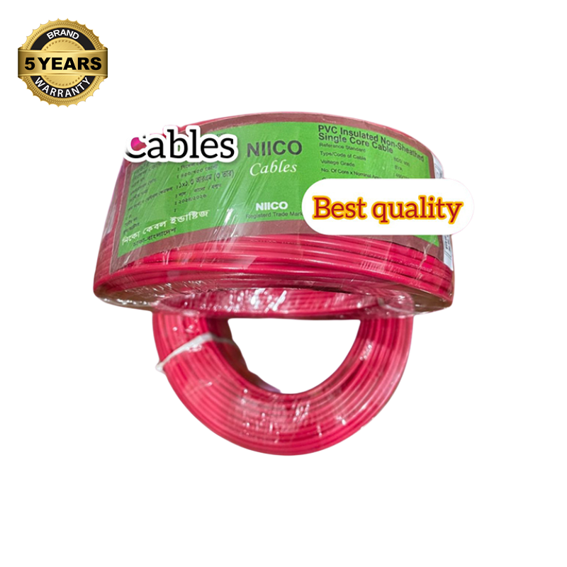 Picture of Niico House Waring Cable 1.3 RM Fireproof Copper cable 1 coil - 1.3 rm (3-W) 3/22 Copper cable Red Color -(5 Year Warranty )-95 Guz=284 Foot Copper Wire