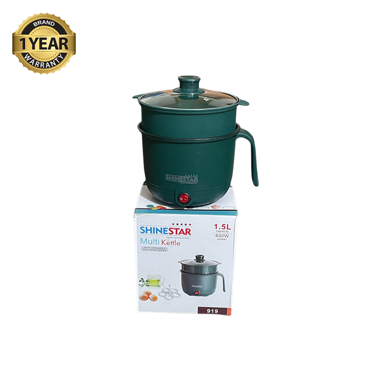 Picture of Multifunctional Non-stick Mini Rice Cooker Non-Coated Household Electric Cooker Electric Frying Pan With Steamer & Egg Attachment-1.5 Liter=600 Watt