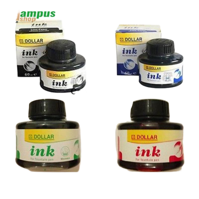 Picture of DOLLAR CALLIGRAPHY INK FOUNTAIN PEN INK BOTTLES-60.0ml (Black, Red,Blue , Green) .