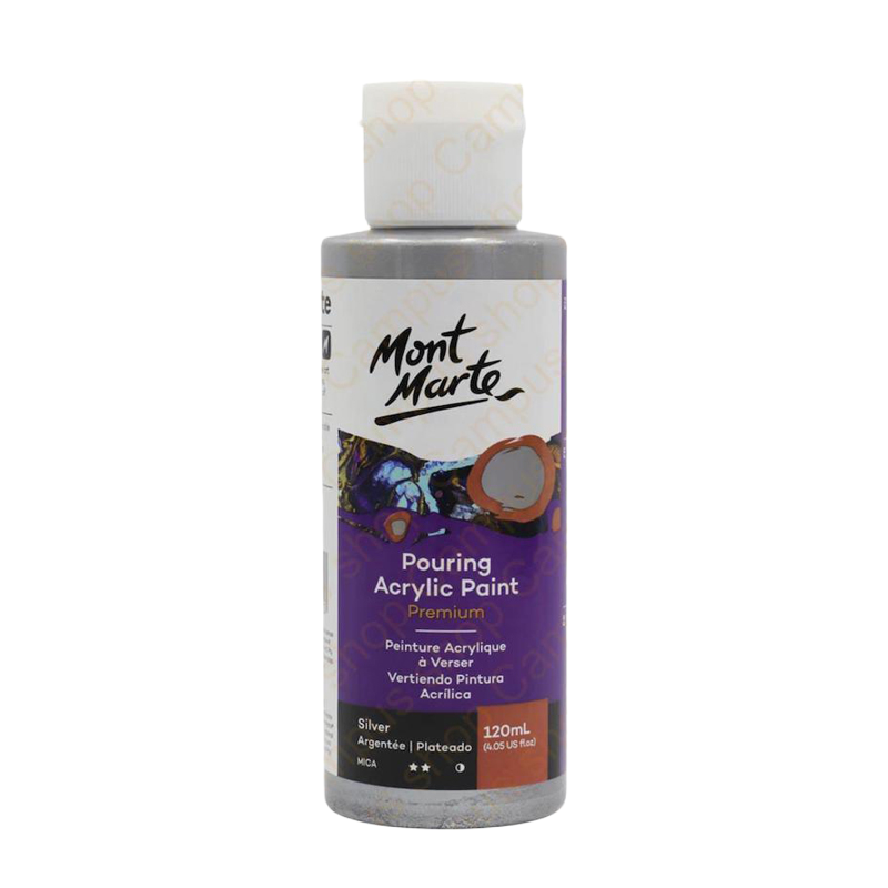 Picture of Mont Marte Acrylic Pouring Paint 120ml Silver
