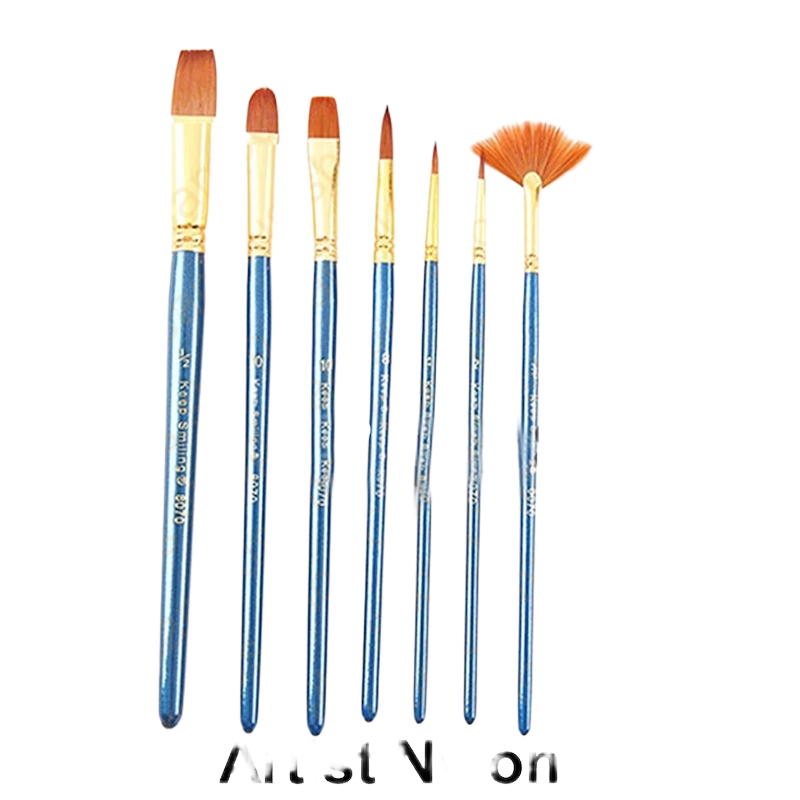 Picture of Keep Smiling Artist Brush Set 7 Piecess Nylon Hair Artist Brushes