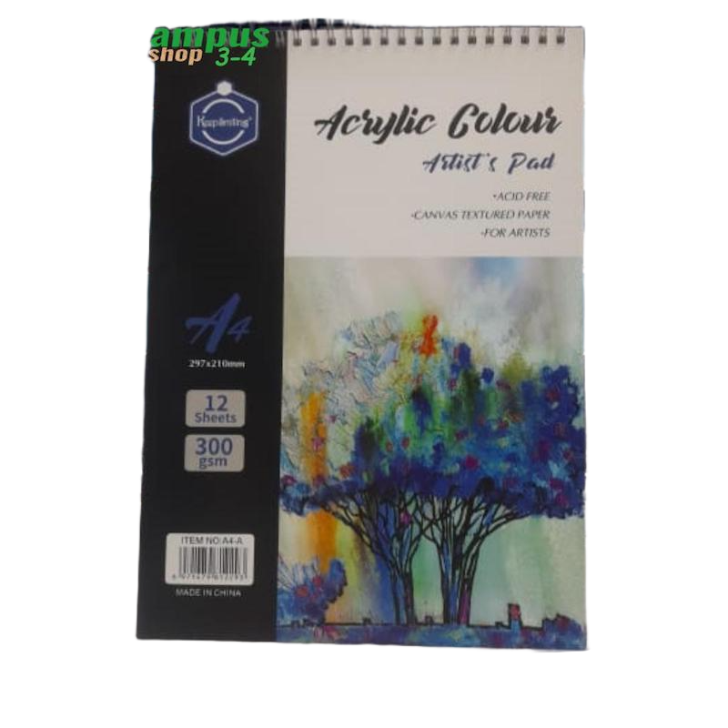 Picture of Keep Smiling Artist's Acrylic Pad A5/A4/A3 Size (24Page) For acrylic painting