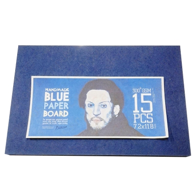 Picture of Handmade Blue Paper Board for opaque pen pigment pencil , ppster colour, pastel, white charcoal, gouche, oil, acrylic, paper posting