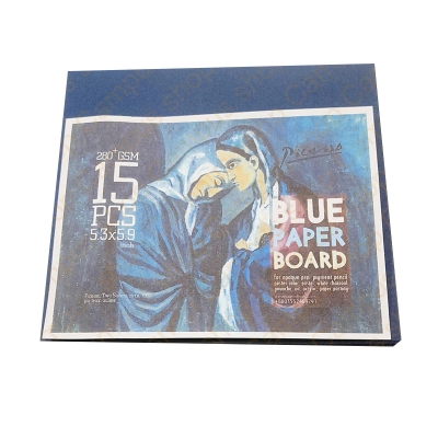 Picture of Blue Paper Board for opaque pen, pigmegnt pencil, poster colour, pastel, white charcoal, gouche, oil, acrylic , paper posting