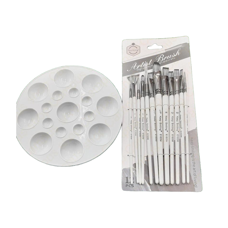 Picture of Keepsmiing Artist Brush High Quality Set of 12 Pcs+1pc round colour Pallate