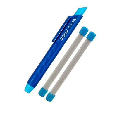 Picture of Doms Groove Retractable Eraser | Groove for Better Grip with Excellent Erasing Performance | Free 2 Refill Eraser with This Pack