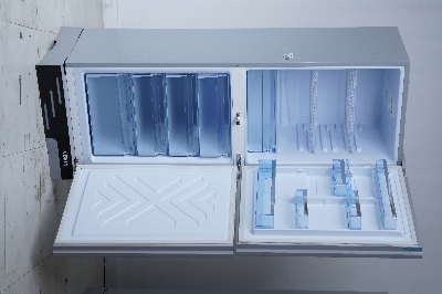 Picture of VISION Glass Door Refrigerator RE-330 Liter Maroon Daisy Bottom Mount