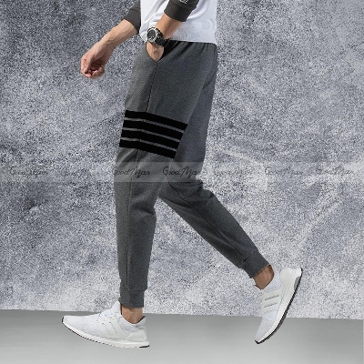 Picture of Dark Gray Cotton Trendy Joggers for Men.