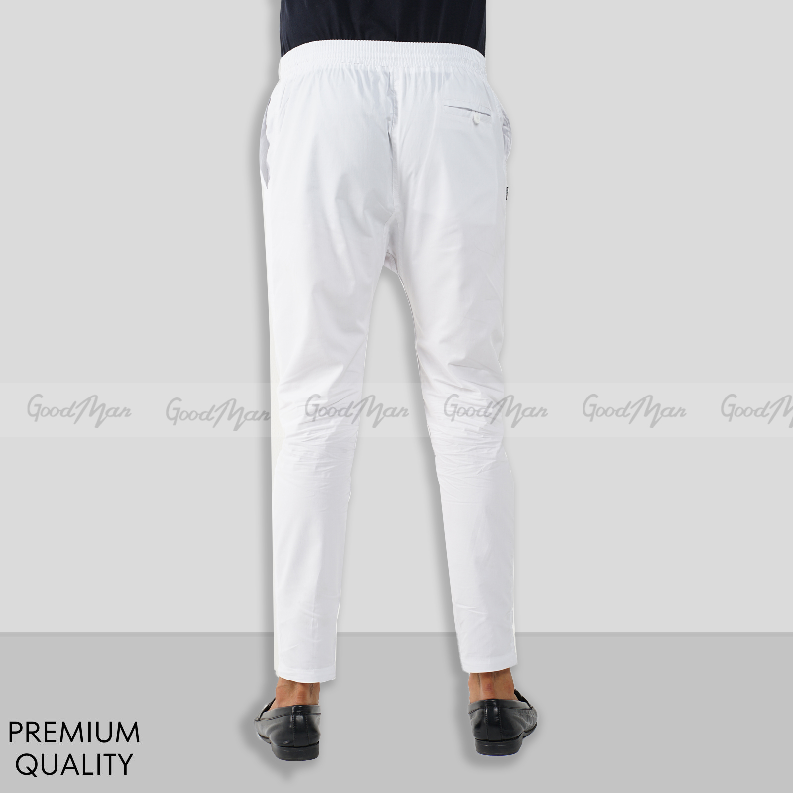 Picture of White Color Semi Narrow Stretch Pajama for Men