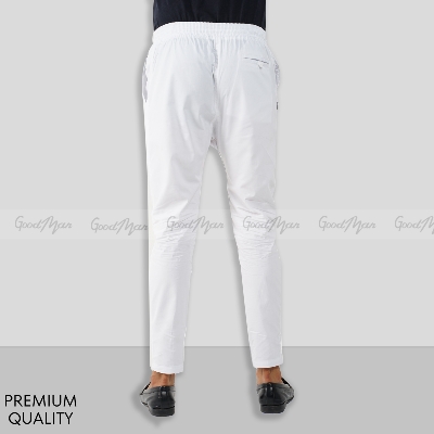 Picture of White Color Semi Narrow Stretch Pajama for Men