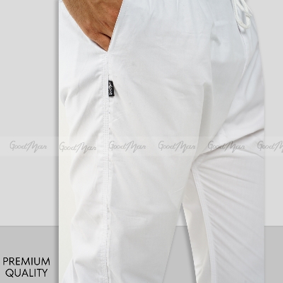 Picture of White Color Semi Narrow Stretch Pajama for Men