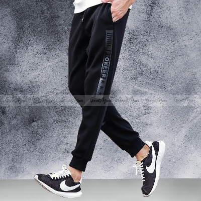 Picture of Premium Quality Black Cotton Trendy Joggers for Men.