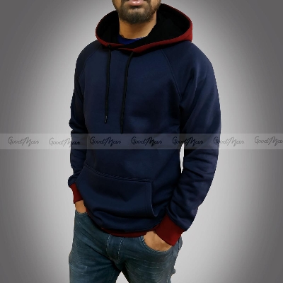Picture of Premium Quality Navy Blue Color Full Sleeve Hoodie Jacket for Men