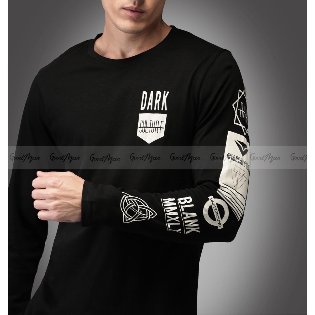 Picture of Premium Quality Stretch Black Color Full Sleeve T-Shirt  for Men