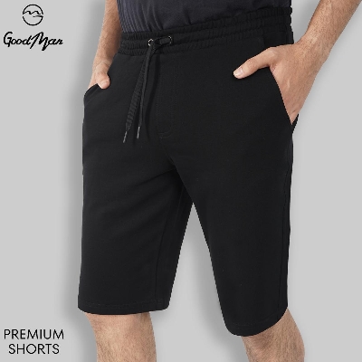 Picture of GoodMan Black Color Cotton Short Pant for Men.