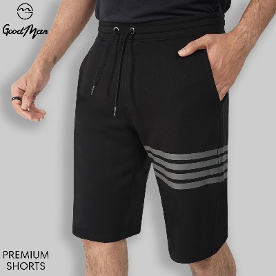 Picture of GoodMan Black Color Cotton Short Pant for Men.