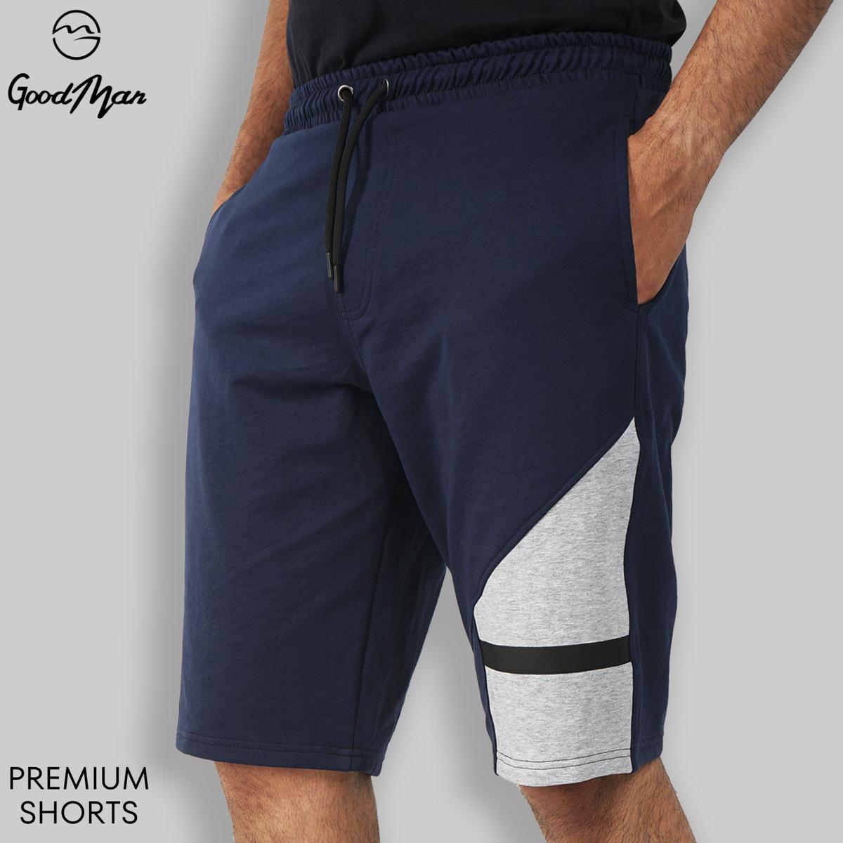 Picture of GoodMan Navy Blue Color Cotton Short Pant for Men.