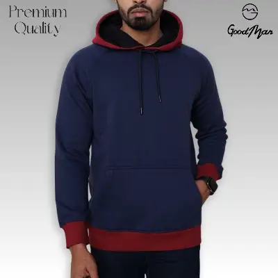 Picture of Premium Quality Navy Blue Color Full Sleeve Hoodie Jacket for Men