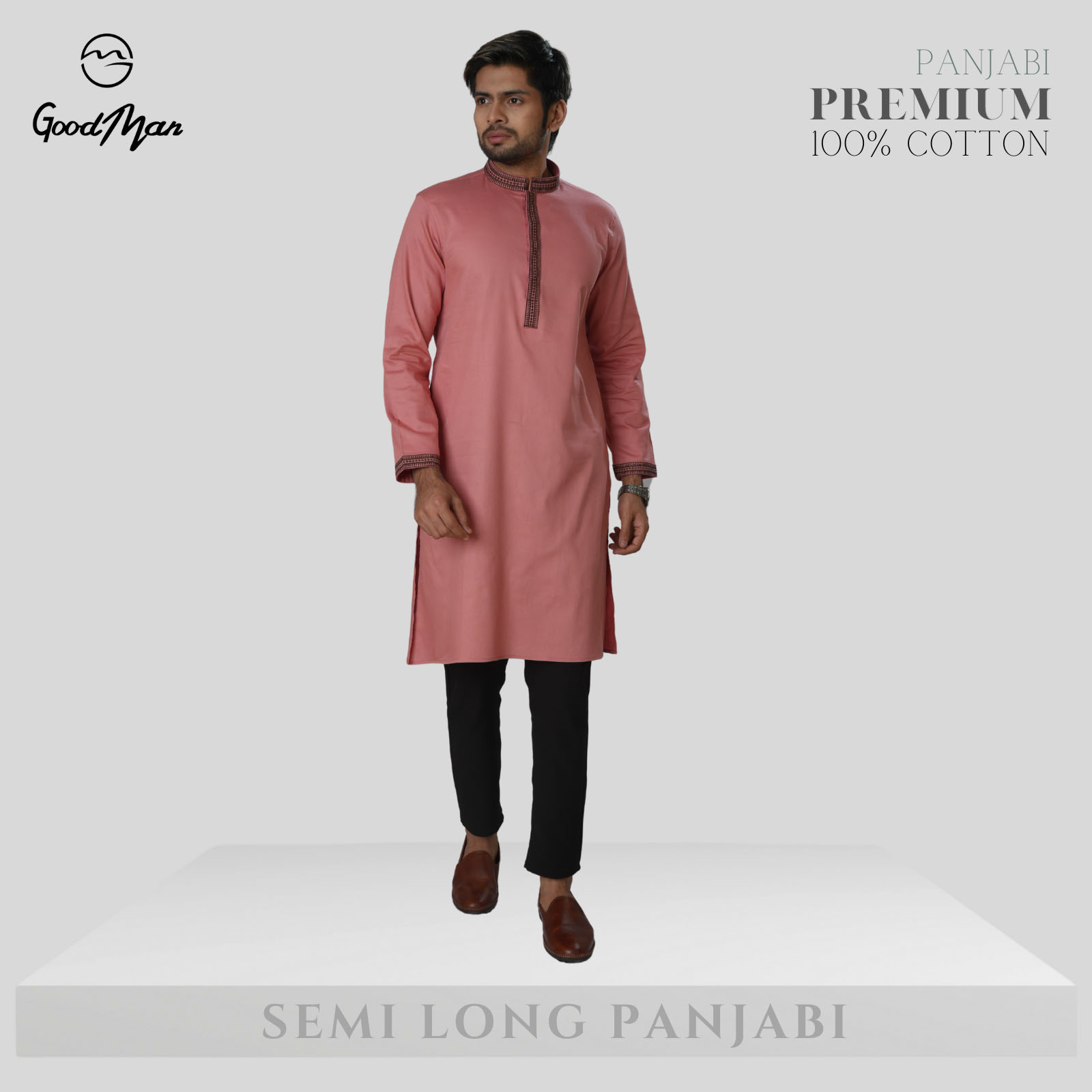 Picture of GoodMan Premium Quality Misti Color Semi Long Panjabi for Men.
