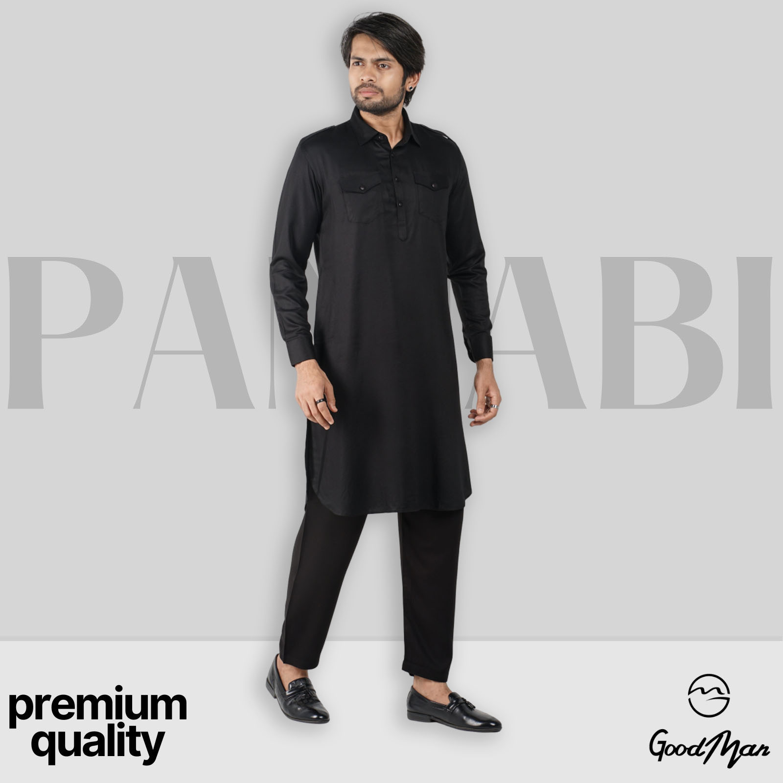 Picture of GoodMan Premium Quality Black Color Kabli for Men.