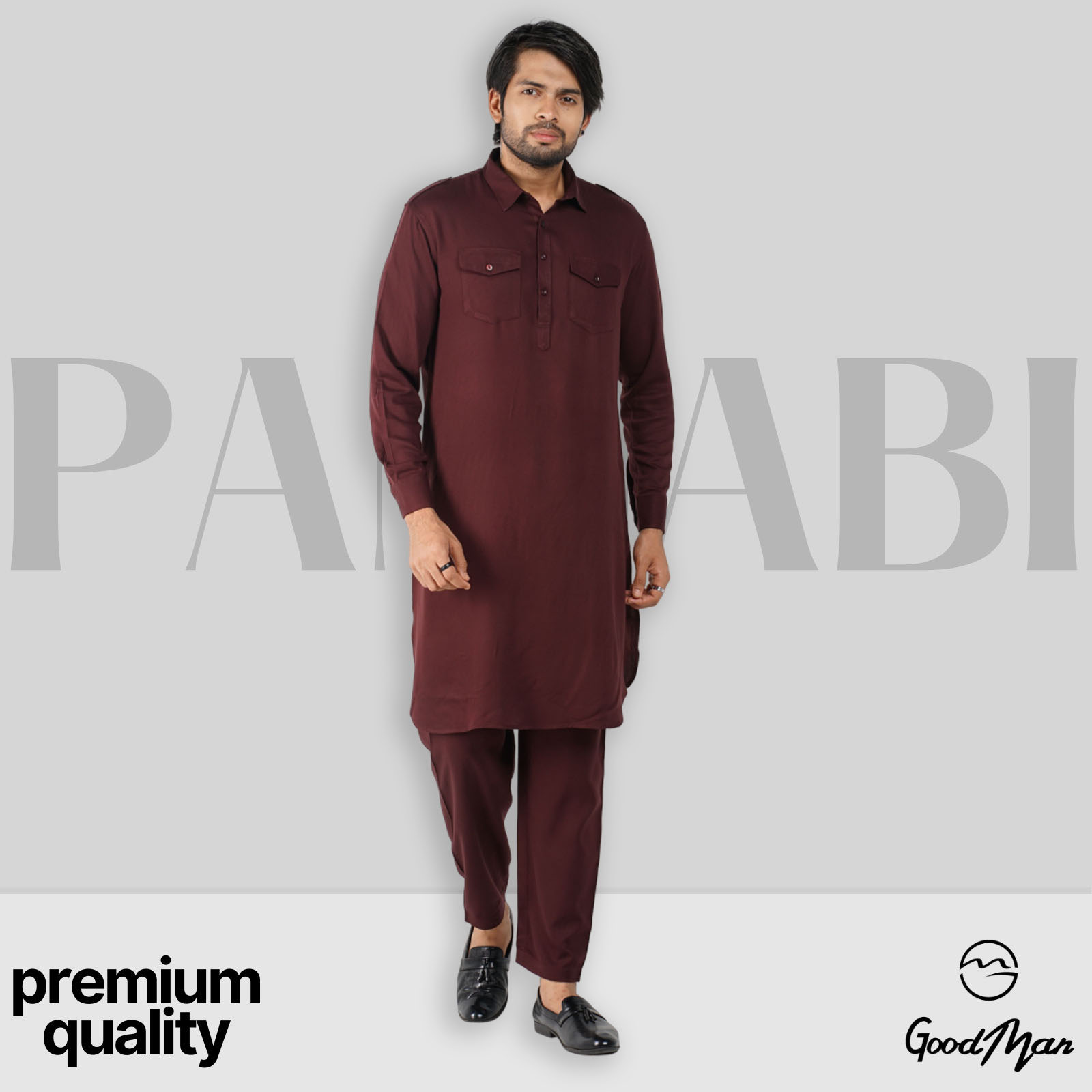 Picture of GoodMan Premium Quality Maroon Color Kabli for Men.