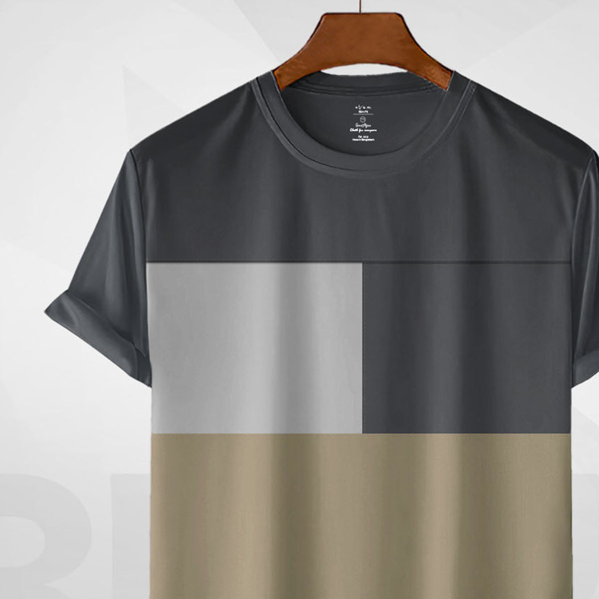 Picture of GoodMan Premium Quality Dark Gray Color Cotton Short Sleeve T Shirt for Men.