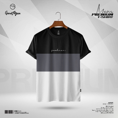 Picture of GoodMan Premium Quality Black Color Cotton Short Sleeve T Shirt for Men.