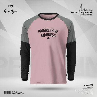 Picture of GoodMan Premium Quality Black Color Raglan Full Sleeve Tee Shirt for Men.