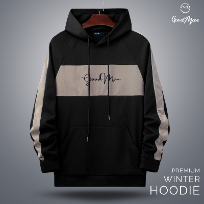 Picture of GoodMan Premium Quality Black Color Full Sleeve Hoodie for Men.