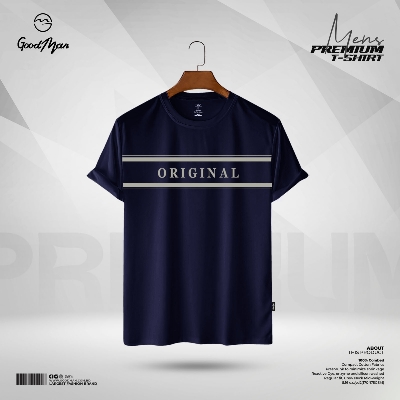 Picture of GoodMan Premium Quality Navy Blue Color Cotton Short Sleeve T Shirt for Men.