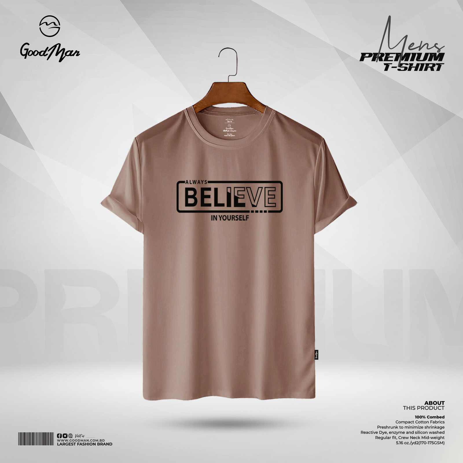 Picture of GoodMan Premium Quality Piaz Color Cotton Short Sleeve T Shirt for Men.