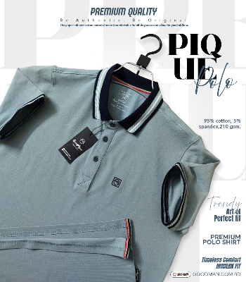 Picture of GoodMan Premium Quality Turquoise Color Cotton Short Sleeve Polo T Shirt for Men.