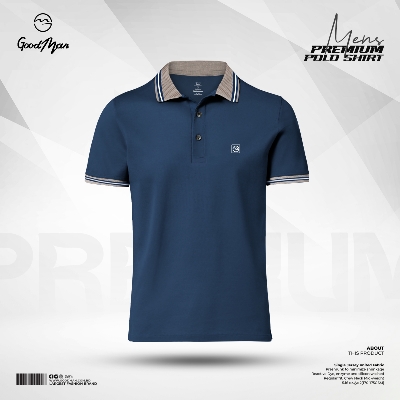 Picture of GoodMan Premium Quality Petrol Color Cotton Short Sleeve Polo T Shirt for Men.