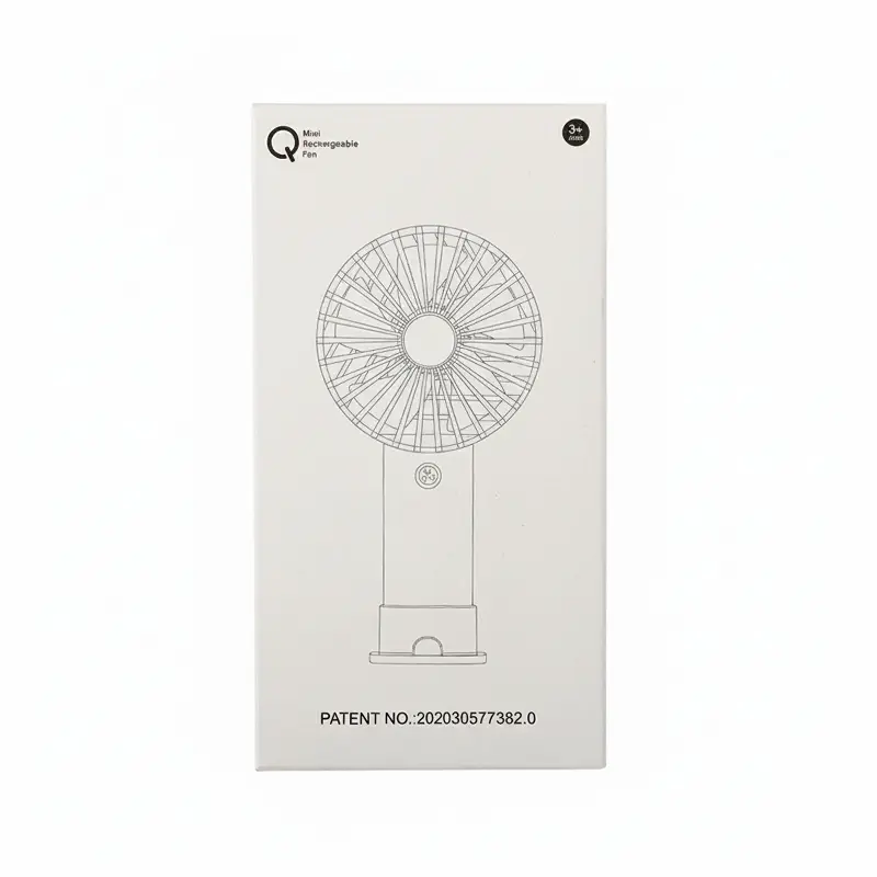Picture of Portable Mini Handheld USB Rechargeable Fan with Stand – Strong Airflow, Quiet Personal Cooling Fan for Home, Office, Travel & Outdoor Use (Orange)