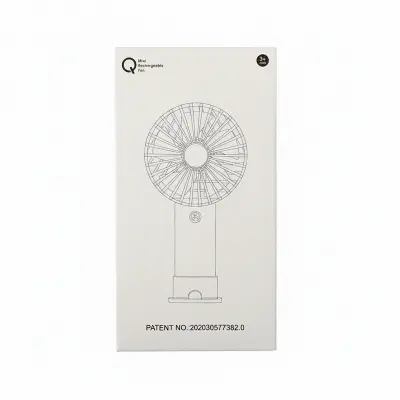 Picture of Portable Mini Handheld USB Rechargeable Fan with Stand – Strong Airflow, Quiet Personal Cooling Fan for Home, Office, Travel & Outdoor Use (Orange)