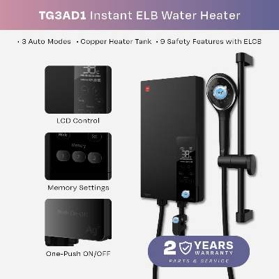 Picture of KDK One Knob Simple Control Instant Water Heater - Black (TG3AD1)