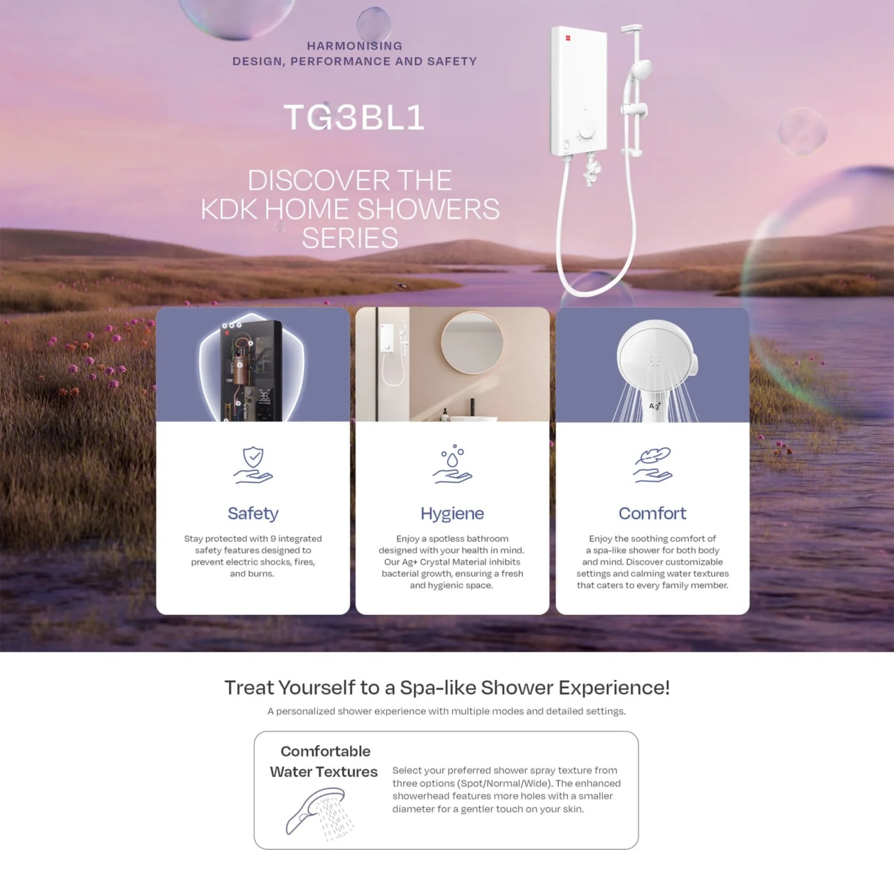 Picture of KDK One Knob Simple Control Instant Water Heater - White (TG3BL1)