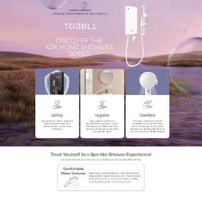 Picture of KDK One Knob Simple Control Instant Water Heater - White (TG3BL1)