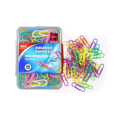 Picture of 29 mm Multi Colored Plastic Paper Clip-100pcs
