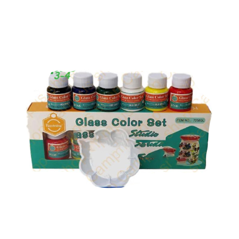 Picture of KeepSmiling Glass Color Paint Set 6 Colour Bottol+1Brush+1Palette