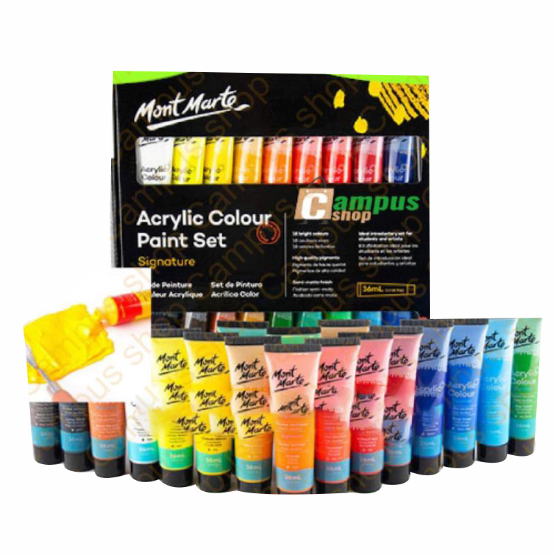 Picture of Mont Marte 18 Acrylic Color  box 36ml paint Set for Professional Artists