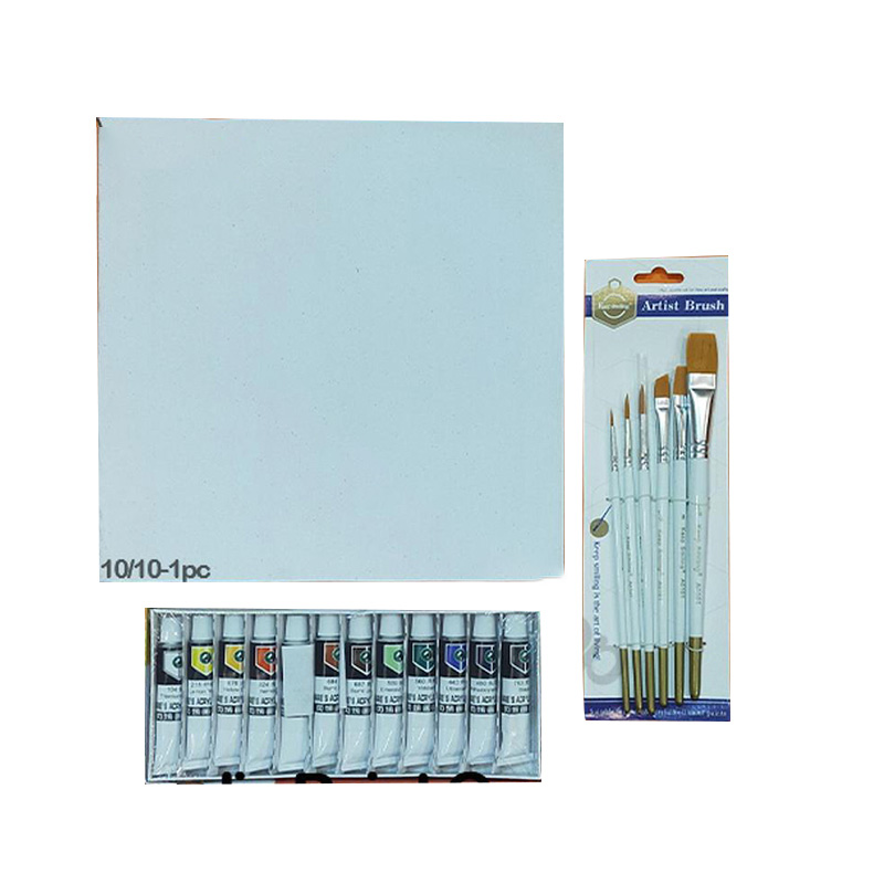 Picture of Acrylic Paint,  Canvas- - 10/10, Artist Brush -6pcs ,combo pack-03