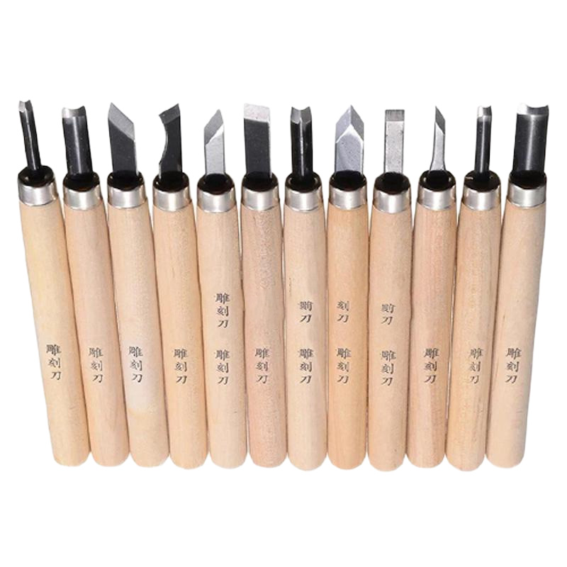 Picture of Wood Carving Chisels Knife For Basic Wood Cut DIY Tools and Detailed Woodworking Hand Tools 12Pcs