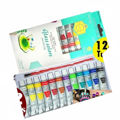 Picture of Keep Smiling Glass Colour Paints 12 colors 12ml Tube Pack for Glass Painting