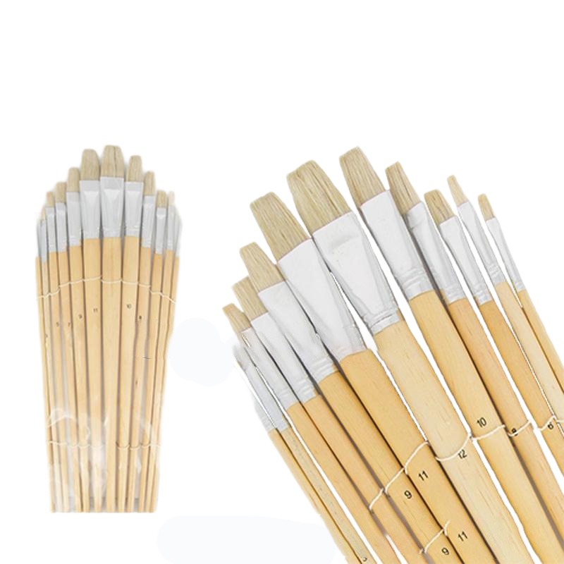 Picture of Artist Paint Flat Brush Set 12 Pcs