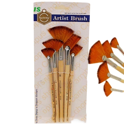 Picture of KeepSmiling Artist Brush Set Professional Fan Brush for Oil Color, Watercolor, Acrylic Color,(#8150) 5 Pcs