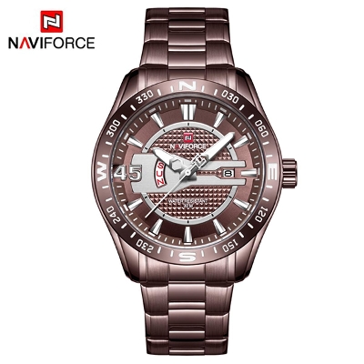 Picture of Naviforce NF9157 - Bronze Stainless Steel Analog Watch for Men - Bronze
