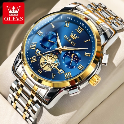 Picture of Olevs 2859 Stainless Steel Chronograph Wrist Watch For Men